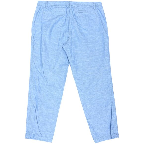 Women's TALBOTS Relaxed Chino Straight Ankle Pant Chambray | Size 12P - Picture 3 of 8